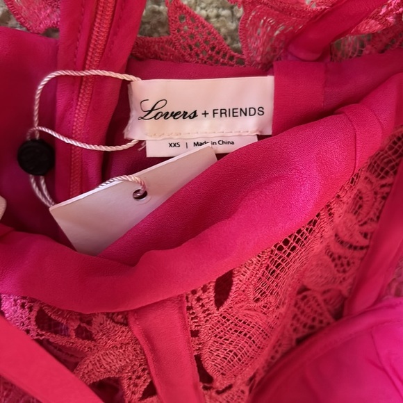 LOVERS AND FRIENDS Angela Midi Dress in Hot Pink size XXS - Picture 7 of 10
